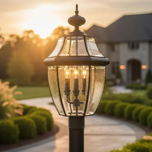 Vista 2 de Sea Gull Lighting 8239–12 Farol de poste para exteriores Lancaster, 24 pulgadas de altura, negro