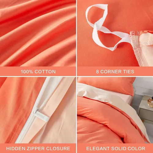 Vista 270 de SAPHREAS Juego de funda de edredón de algodón, tamaño King, a cuadros color gris oscuro y gris, geométrico, 3 piezas, 1 funda de edredón y 2 fundas