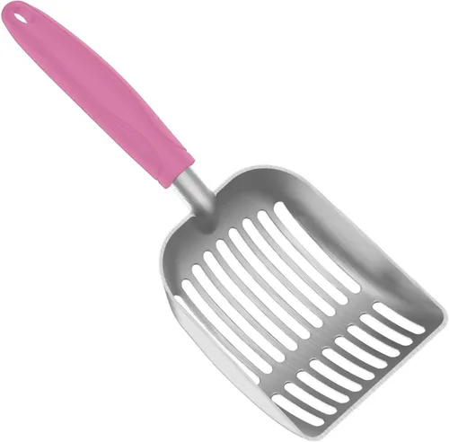 Vista 11 de Cuchara de arena para gatos, tamiz de aleación de aluminio, cuchara para gatitos, cuchara pequeña para gatos que es resistente y resistente