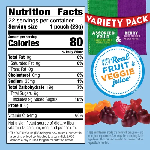 Vista 2 de Mott's Snacks con sabor a frutas, bayas y frutas variadas, aperitivo sin gluten, paquete económico, 22 unidades, 17.6 onzas