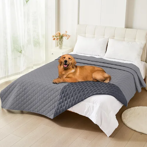 Vista 133 de Smiry Funda impermeable para cama de mascota, suave y lavable, para cama, sofá, reversible, perros pequeños, medianos, grandes, gatos, diseño