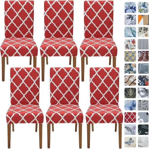 Vista 73 de SPRINGRICO Fundas navideñas para sillas de comedor, paquete de 6, fundas elásticas para sillas de comedor, fundas para sillas Parsons de cocina
