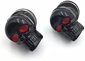 Vista 2 de SMT-Tornillos negros de diseño 3D de calavera zombi compatibles con marco de placa universal de matrícula, parabrisas, repuesto para automóvil