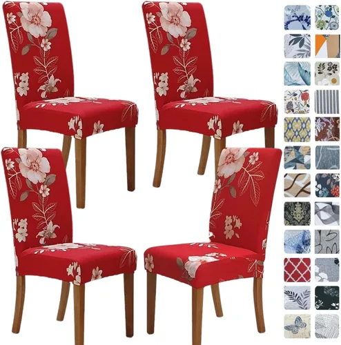 Vista 83 de SPRINGRICO Fundas navideñas para sillas de comedor, paquete de 6, fundas elásticas para sillas de comedor, fundas para sillas Parsons de cocina