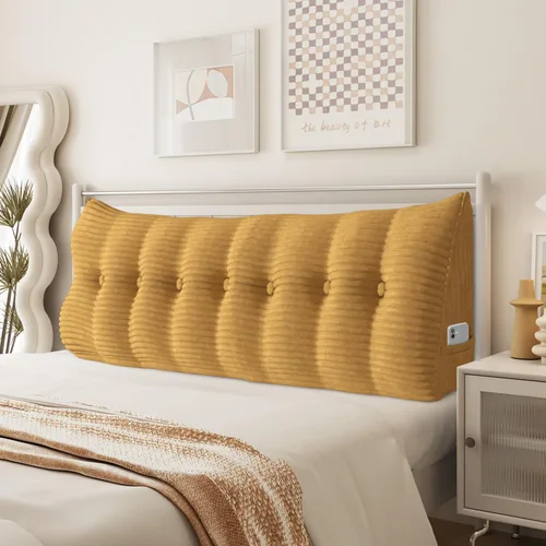 Vista 39 de Almohada de cuña para sentarse en la cama, almohada de lectura para adultos, soporte para respaldo, almohada de cabecero, sofá cama, cojín de Negro