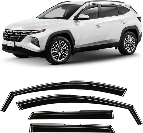 Vista 15 de CLIM ART - Deflectores de ventana de canal increíblemente duraderos para Jeep Cherokee 2014-2023, accesorios para autos de humo oscuro, viseras