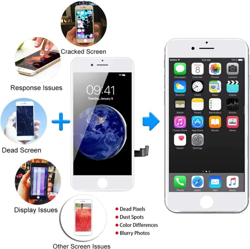 Vista 3 de Para iPhone 8/SE 2022 Reemplazo de pantalla de 3 generación, pantalla LCD de 4.7 pulgadas digitalizador de pantalla táctil con sello impermeable