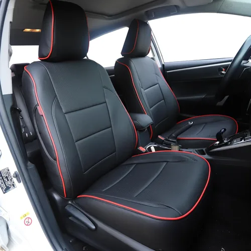 Vista 14 de HKZ Funda de asiento especial personalizada para Toyota Corolla (Beige, 2014-2019 Corolla L LE Eco XLE Sedan)