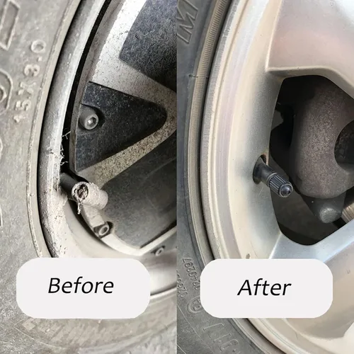 Vista 5 de KURAMI - 100 tapones de vástago de válvula de neumático+100 piezas de repuesto de núcleos de válvula de neumático para automóvil, camión