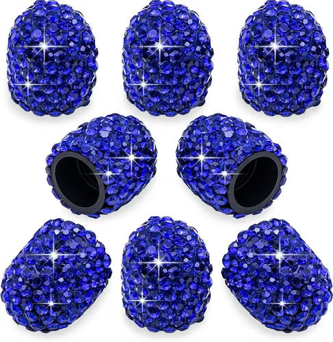 Vista 38 de 8 tapas de válvula de vástago de neumático con diamantes de cristal, a prueba de polvo, tapas universales para válvulas de neumáticos para Negro