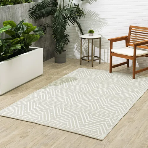 Vista 23 de Fab Habitat - Alfombra de exterior, impermeable, resistente a la decoloración, sin arrugas, de plástico reciclado premium, a rayas, para el porche