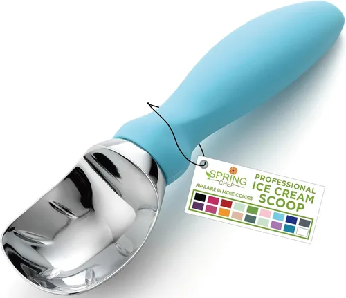 Vista 25 de Spring Chef - Cuchara para helado con mango suave, profesional, fuerte y resistente, utensilio de cocina de primera calidad para masa de galletas