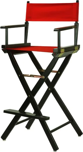 Vista 220 de Casual Home - Silla de director de 18 in, marco negro, lona negra, altura clásica