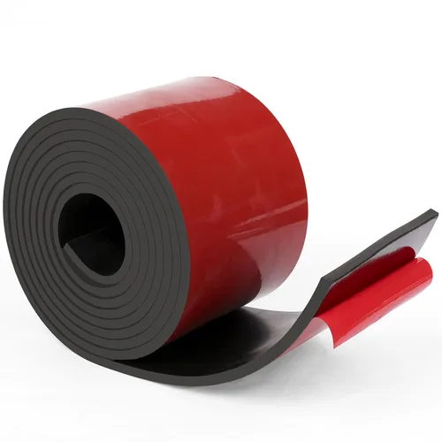 Vista 12 de WochiTV Tiras de Goma Sólida Adhesivas, 1/2" de Ancho x 1/16" de Grosor x 180" de Largo, Rollos de Goma de Neopreno Negro Autoadhesivos, Perfectos