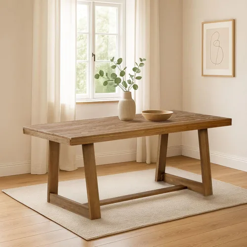 Vista 22 de Plank+Beam Banco de Comedor Estilo Granja de 60 Pulgadas, Banco de Entrada de Madera Maciza, Banco de Madera para Exteriores, Asiento de Comedor