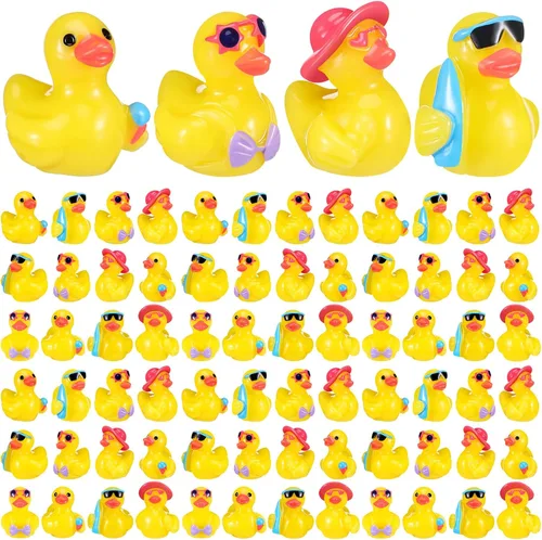 Vista 12 de Arrowbash 100 Pcs Mini Resin Baseball Ducks Figurines Miniature Sport Duck Statues Mini Resin Figurine for Birthday Party Gifts Micro Garden