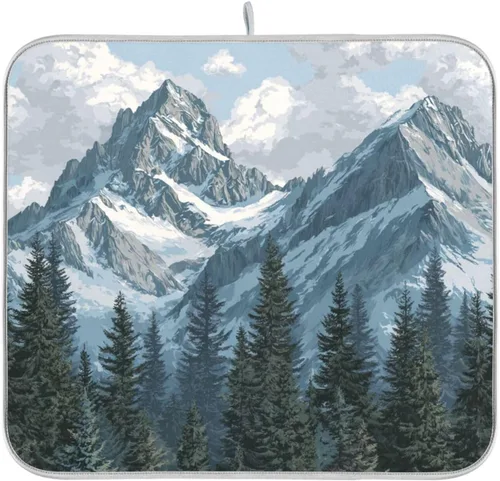 Vista 53 de Tapete de secado de platos para encimera de cocina, tapete de secado de platos, tapete escurridor de platos, almohadilla de microfibra absorbente