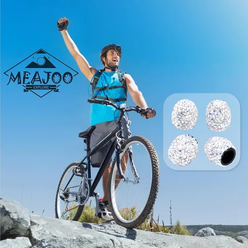 Vista 4 de 4 tapas de válvula de vástago de neumático de diamantes de cristal brillante, a prueba de polvo, tapas universales para válvulas de neumáticos