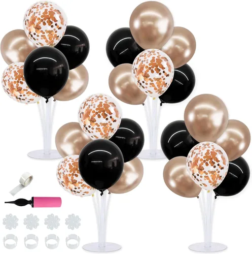 Vista 9 de TONIFUL Juego de 4 centros de mesa de globos de color negro, azul y plateado Graduation Decorations 2026,Blue Party