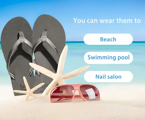 Vista 8 de KuaiLu Women's Yoga Foam Flip Flops with Arch Support Thong Sandals Non-Slip