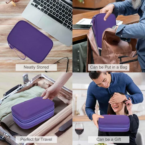 Vista 176 de FYY Organizador para accesorios electrónicos, para viajes, para cables, celular y cargadores, estuche portátil, impermeable, doble capa, bolsa
