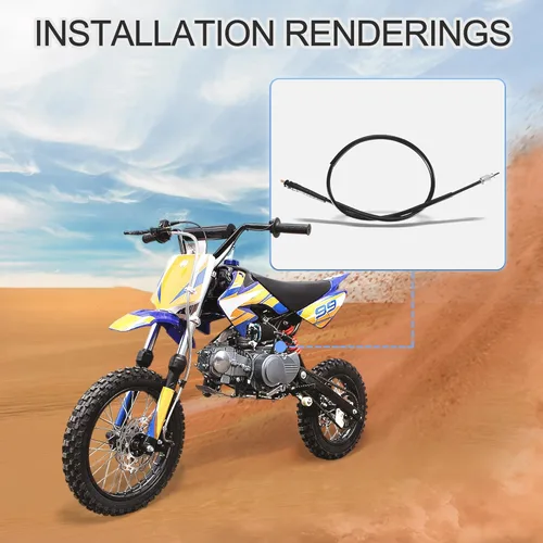 Vista 6 de GOOFIT Cable de velocímetro de 38.98 pulgadas para ciclomotor de 50 cc, 70 cc, 90 cc, 110 cc, 125 cc, 150 cc, moto, moto, moto