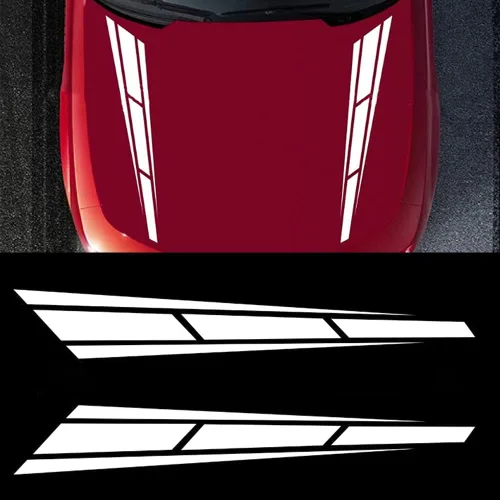 Vista 6 de Calcomanía universal para capó de coche, diseño de rayas modificadas de vinilo para el lado del cuerpo, color negro (negro)
