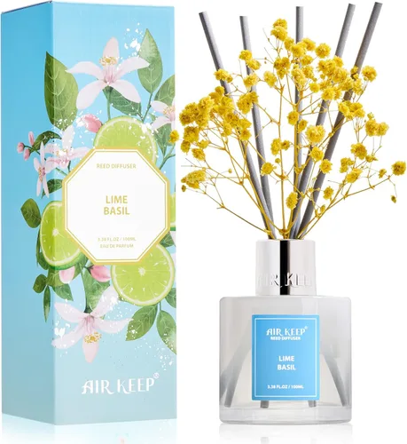 Vista 37 de Airkeep Juego de difusor de varillas – 3.38 onzas líquidas (3.4 fl oz), difusor de aroma de bambú para el hogar, incluye 8 varillas difusoras