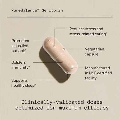 Vista 3 de Calidad de vida, equilibrio puro, serotonina de primera calidad 5-HTP y suplemento para el estrés – Ayuda a aumentar los niveles de serotonina