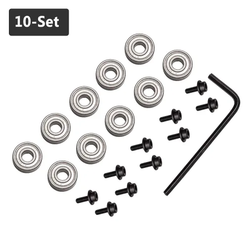 Vista 5 de Juego de 10 rodamientos Yakamoz para ruteadora con rodamiento de bola, kit de accesorios de repuesto, diámetro interior: 4.76 mm, diámetro total