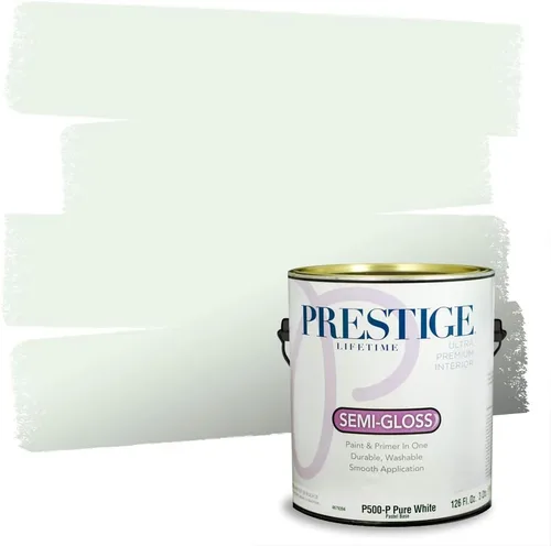 Vista 180 de PRESTIGE Pintura exterior e imprimación en uno, aloe, plano, 1 galón