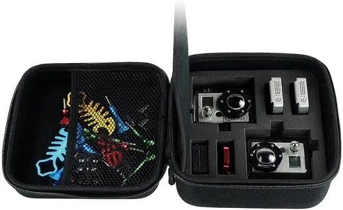 Vista 3 de Fotodiox Pro GoTough CamCase Double – GoTough Estuche de transporte y viaje y bolsa protectora para dos cámaras GoPro y accesorios; se adapta a
