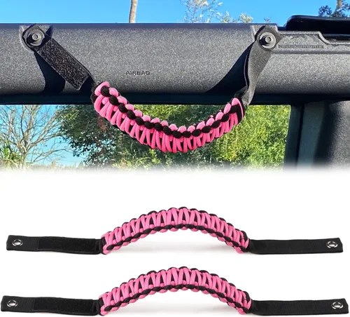 Vista 29 de Asas de Agarre para Barra Antivuelco para Ford Bronco 2021 2022 2023 2024 2025 de 2 Puertas 4 Puertas Accesorios Mango de Agarre de Paracord, Sin