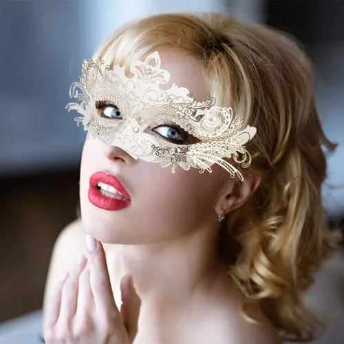 Vista 4 de Hoshin - Máscara para baile de máscaras, decoraciones de Mardi Gras, máscaras venecianas para mujer