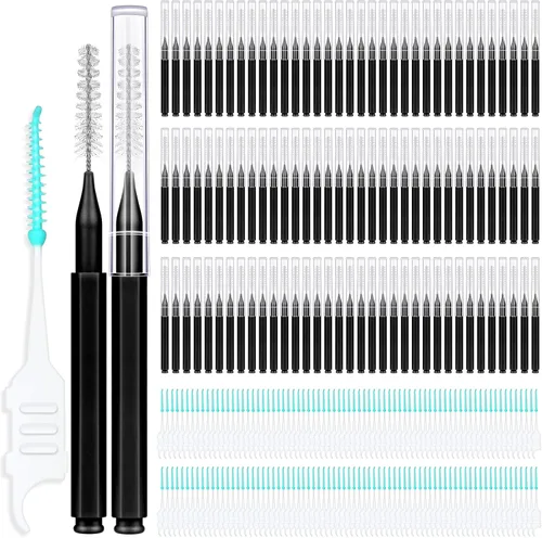 Vista 10 de MAPVOLUT Juego de cepillos interdentales de 320 piezas, púas de hilo dental suaves y flexibles para aparatos ortopédicos, cuidado de ortodoncia