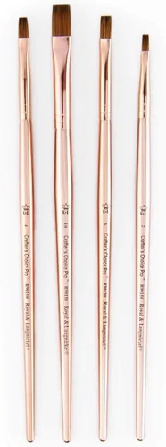 Vista 8 de Royal & Langnickel Crafter's Choice Pro - Juego de pinceles para manualidades angulares, 4 piezas