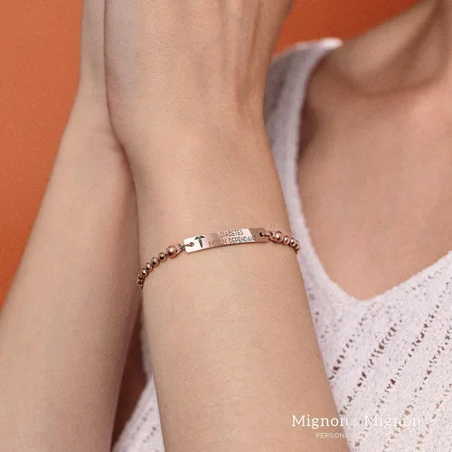 Vista 6 de MignonandMignon Identificación médica personalizada para mujeres, pulsera de alerta de diabetes grabada, cadena de bolas, joyería para niños
