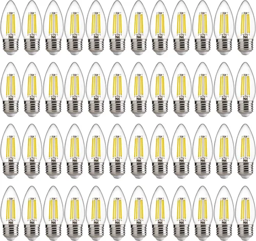 Vista 19 de FLSNT Bombillas LED de Araña Equivalentes a 40W, Bombillas LED Ámbar Regulables B11 E26 Base de Candelabro, 2200K Blanco Cálido, 330LM, Paquete de 6
