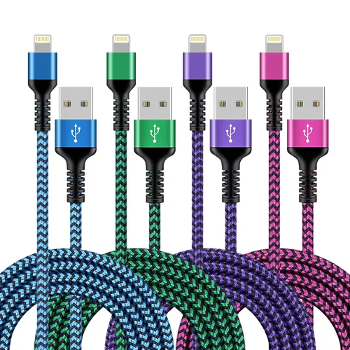 Vista 8 de para cable de carga 2 en 1 Lightning y USB-C de Apple (4 pies), USB a Lightning y USB a USB-C, cable de carga largo y rápido para iPhone 17 Air 16e