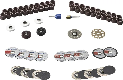 Vista 2 de Dremel EZ725 - Juego de accesorios de herramientas rotativas multiusos de 70 piezas con kit de almacenamiento, EZ-Lock y tambor EZ para cambios