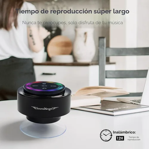 Vista 6 de XLEADER Altavoz de ducha profesional (actualizado) con certificación IPX7 resistente al agua, altavoz Bluetooth, sonido de cristal de 8 W y graves