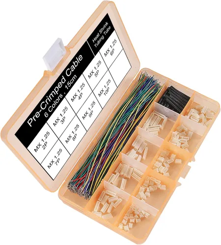 Vista 2 de Kit de conectores de 0.049 in con cable preprensado de 5.9 in 2/3/4/5/6/7/8/9/10/12 PIN compatible con conector JST GH Molex PicoBlade de 0.049 in