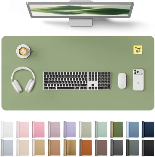 Vista 100 de YSAGi Protector de cuero para escritorio, alfombrilla de escritorio de oficina, alfombrilla grande para mouse, antideslizante, de piel sintética