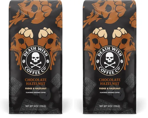 Vista 17 de Death Wish Coffee, Café Molido Tostado Oscuro 16 oz y Valhalla Java Molido 12 oz – Dosis Extra de Cafeína en 1 Paquete Potente – Café Intenso