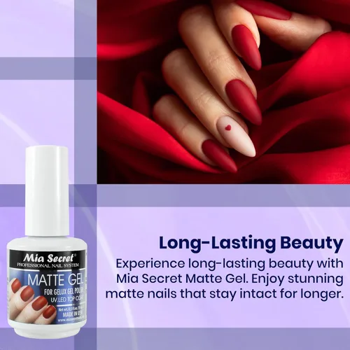 Vista 6 de Mia Secret - Gel mate para esmalte de gel GELUX fabricado en Estados Unidos