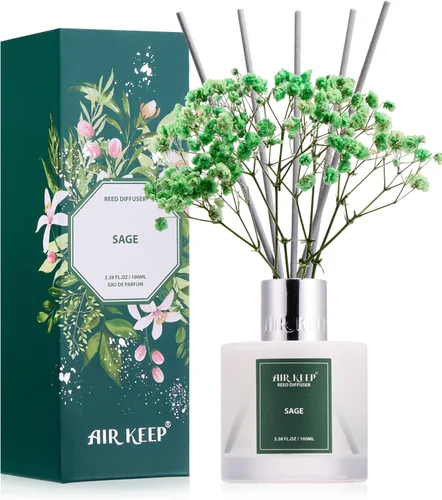 Vista 21 de Airkeep Juego de difusor de varillas – 3.38 onzas líquidas (3.4 fl oz), difusor de aroma de bambú para el hogar, incluye 8 varillas difusoras