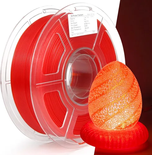 Vista 20 de Filamento PETG para impresora 3D Transparente Gradiente 1.75mm Alta Transmisión de Luz, Filamento para Impresión 3D, Velocidad de Impresión