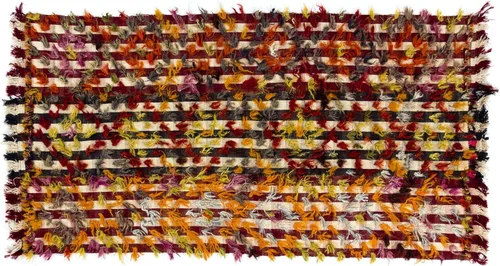 Vista 5 de 4.6x8.9 Ft Hand-Knotted 1970s Central Anatolian Kilim Rug with Colorful Poms. Bed, Floor, Sofa Cover. KEF60