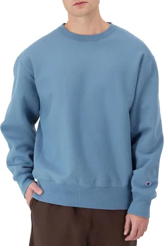 Vista 18 de Champion - Sudadera con cuello redondo para hombre, tejido invertido, sudadera de forro polar pesado para hombre Negro
