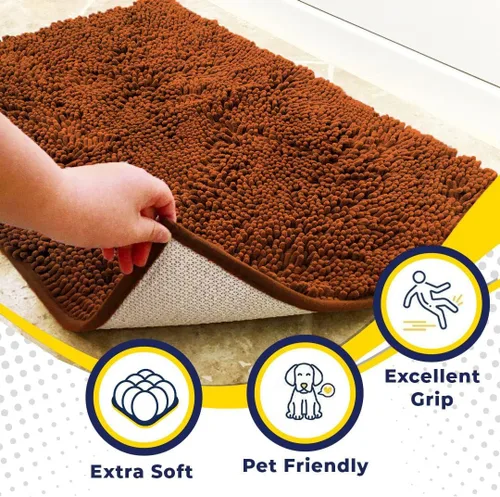 Vista 115 de Muddy Mat Tapete súper absorbente para interiores, de microfibra de secado rápido, antideslizante, para puerta principal, lavable a máquina